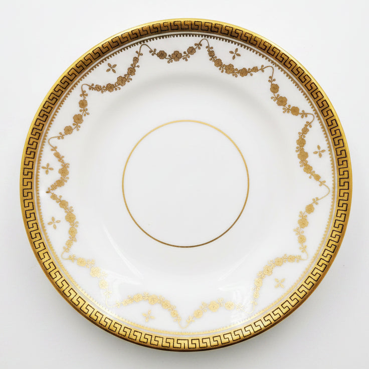 Star-China-Company-Paragon-2130-Gold-and-White-Bone-China-Biscuit-Plate