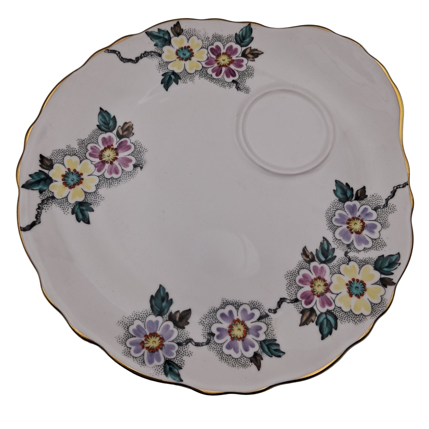 Tuscan Teacup and Saucer Plate by R H & S L Plant China c1950