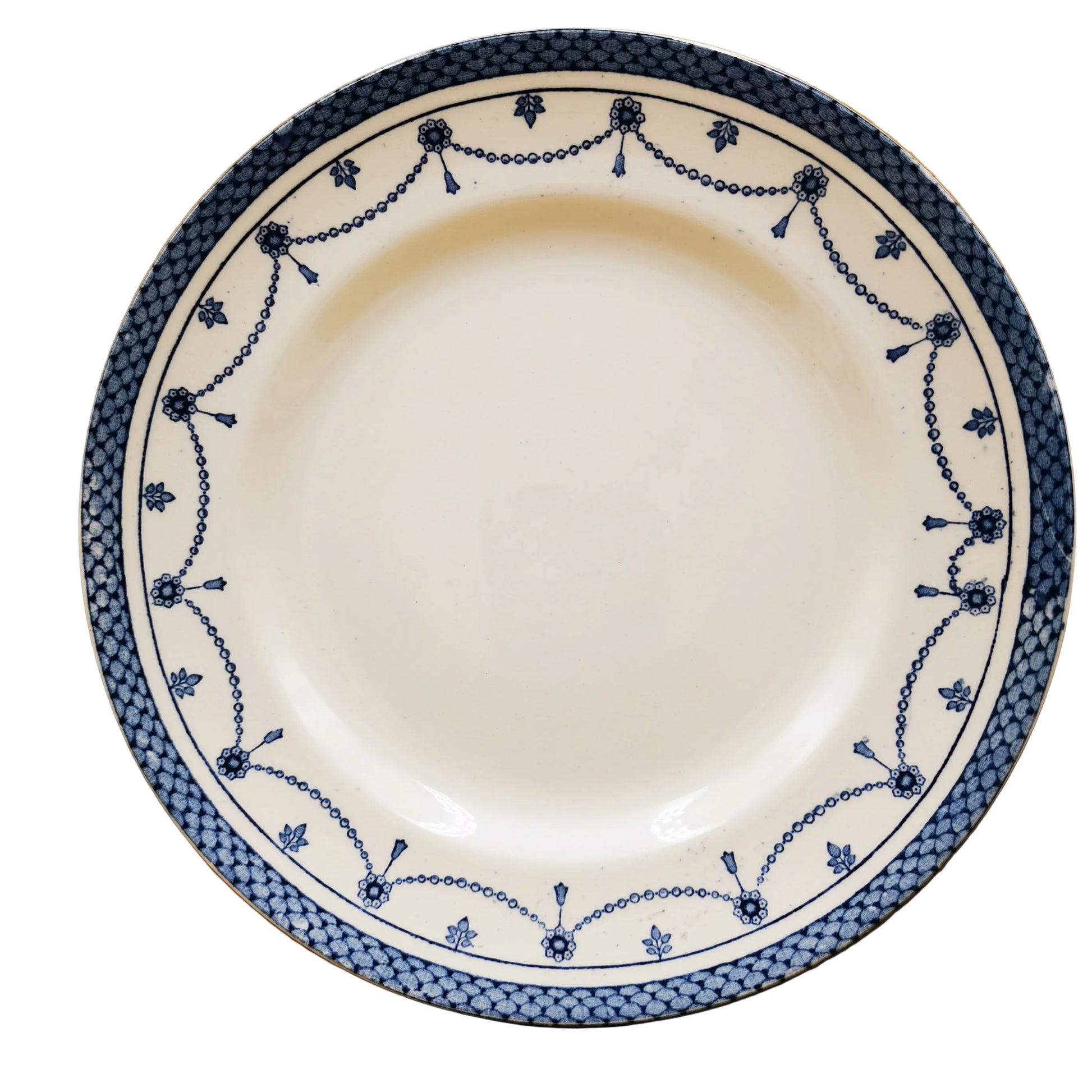 Antique-Thomas-Till-and-Sons-Irene-Blue-and-White-China-Dessert-Plate