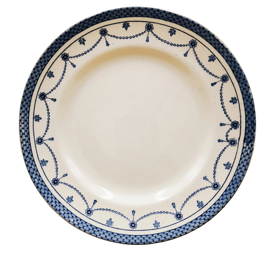 Antique-Thomas-Till-and-Sons-Irene-Blue-and-White-China-Dessert-Plate
