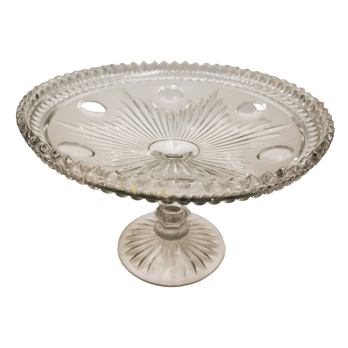 Tri-Molded-English-Clear-Glass-8.5-inch-Pedestal-Dessert-Stand