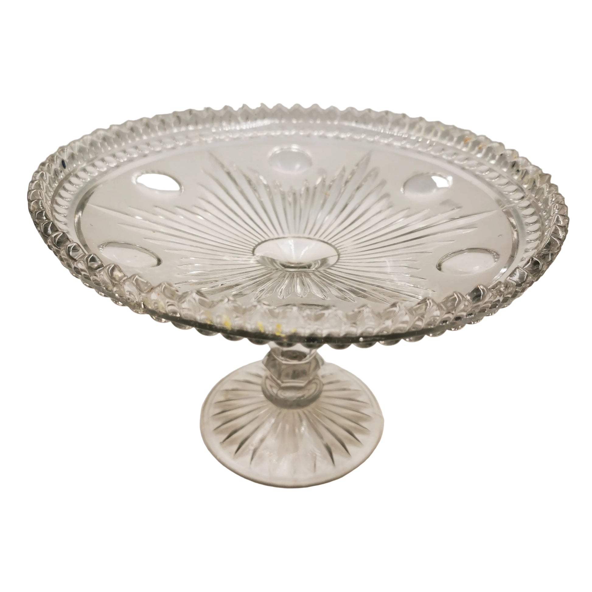 Tri-Molded-English-Clear-Glass-8.5-inch-Pedestal-Dessert-Stand