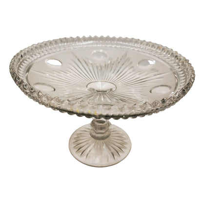 Tri-Molded-English-Clear-Glass-8.5-inch-Pedestal-Dessert-Stand