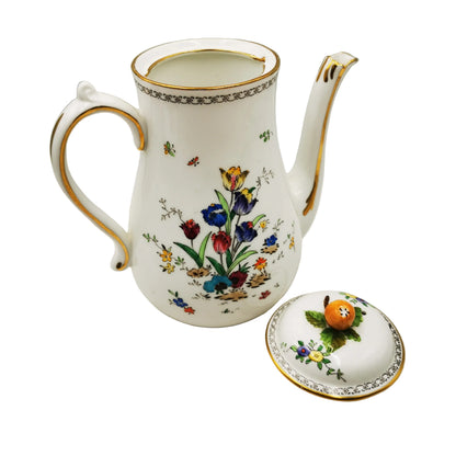Tuscan-Hand-Painted-Tulips-Coffee-Pot-308-1936-1947-R-H-&-S-L-Plant-Floral-China