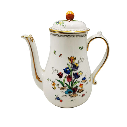 Tuscan-Hand-Painted-Tulips-Coffee-Pot-308-1936-1947-R-H-&-S-L-Plant-Floral-China