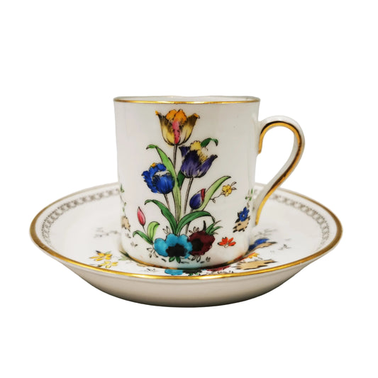 Tuscan Hand Painted Tulips Demitasse Coffee Cup 308 1936-1947 R H & S L Plant Floral China