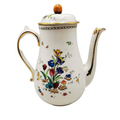 Tuscan-Hand-Painted-Tulips-Coffee-Pot-308-1936-1947-R-H-&-S-L-Plant-Floral-China