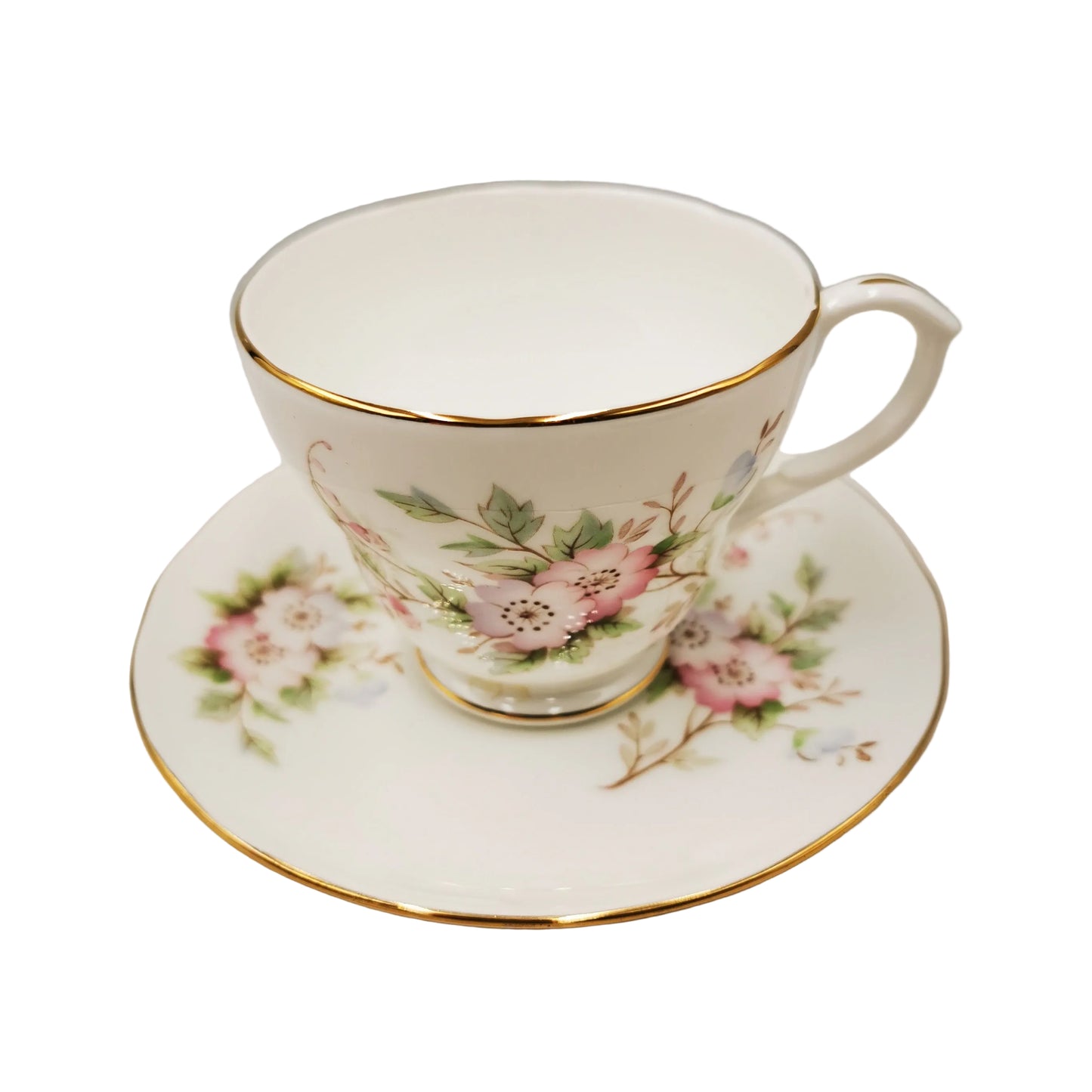 Vintage Duchess Pink Cherry Blossom China Teacup and Saucer