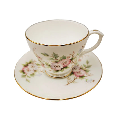 Vintage Duchess Pink Cherry Blossom China Teacup and Saucer