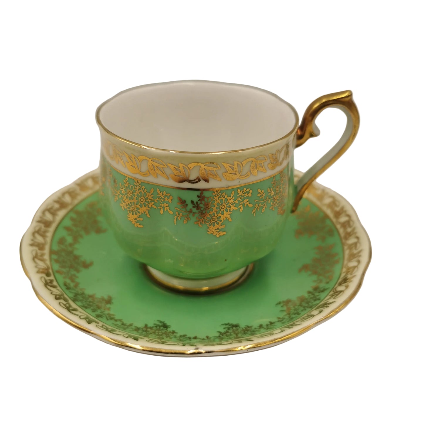 Vintage Royal Albert China 3250 Green Teacup and Saucer