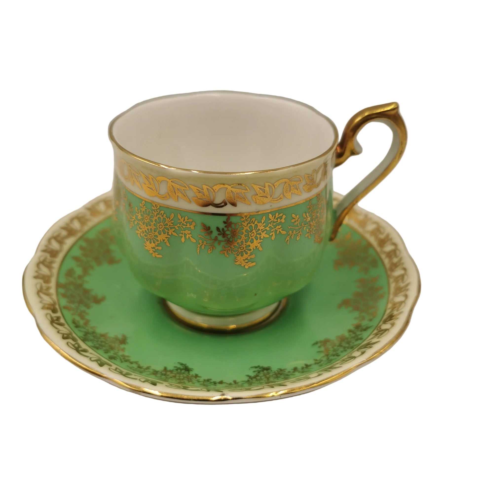 Vintage Royal Albert China 3250 Green Teacup and Saucer