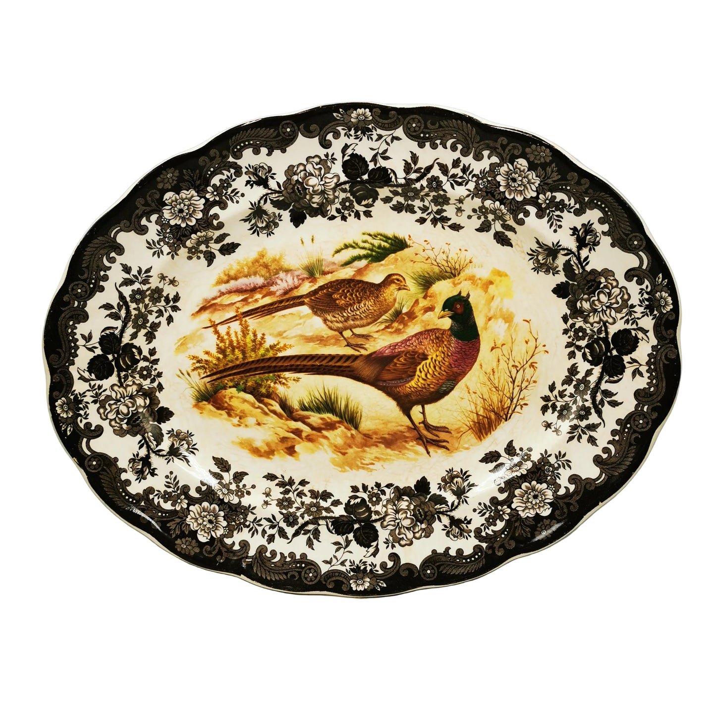 Vintage Royal Worcester Palissy China Game Series Pheasants 16-inch Platter