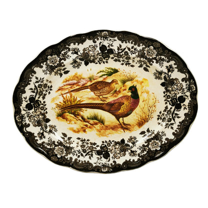 Vintage Royal Worcester Palissy China Game Series Pheasants 16-inch Platter