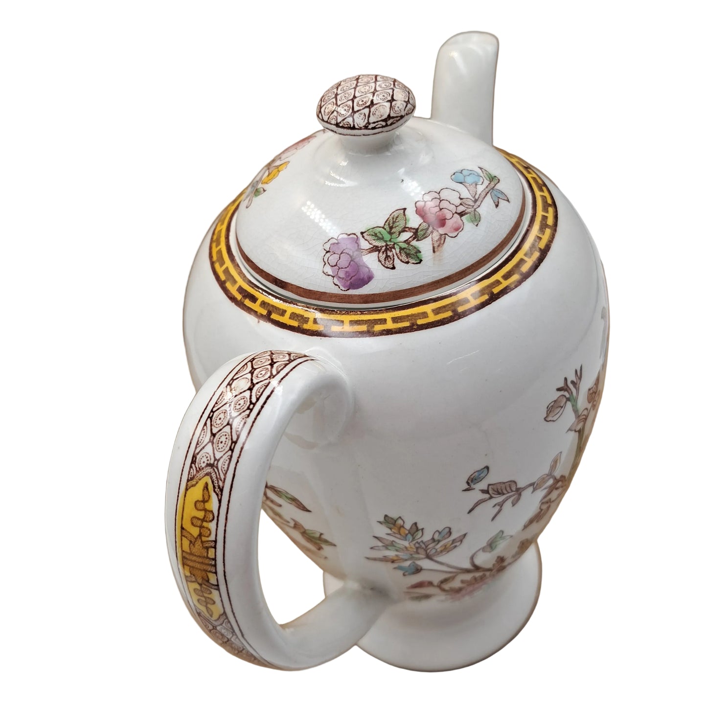Vintage-Washington-Pottery-Indian-Tree-Coffee-pot-Handle