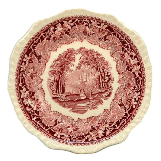Vintage Masons Ironstone Red & White Vista China 9-inch Dessert Plate
