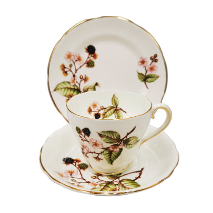 Vintage Adderley China Bramble H545 Teacup Saucer and Side Plate