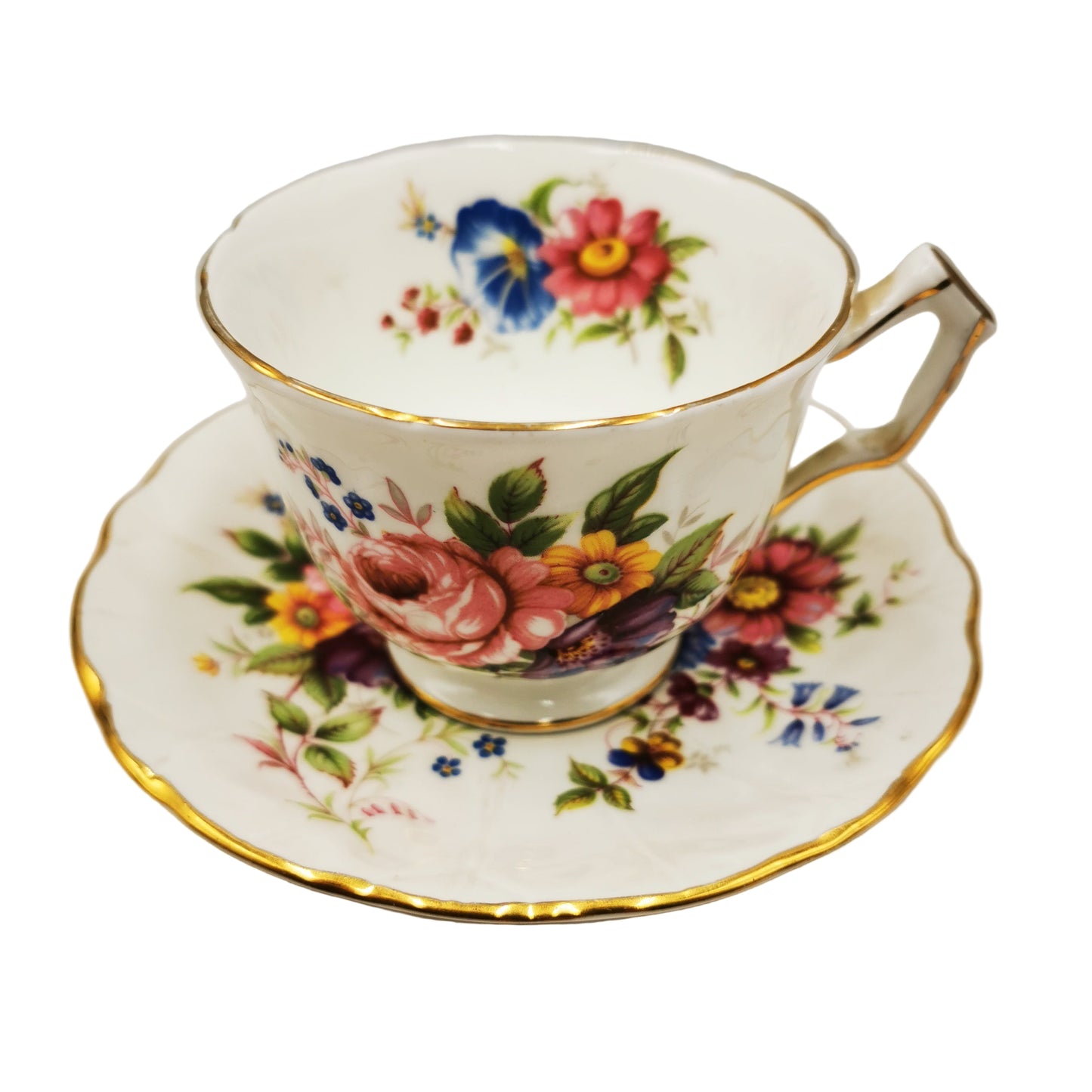Vintage Aynsley Floral China 2383 Teacup & Saucer