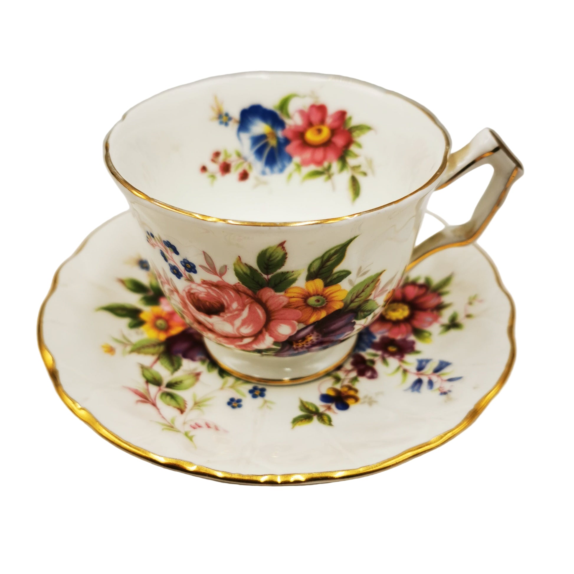 Vintage Aynsley Floral China 2383 Teacup & Saucer