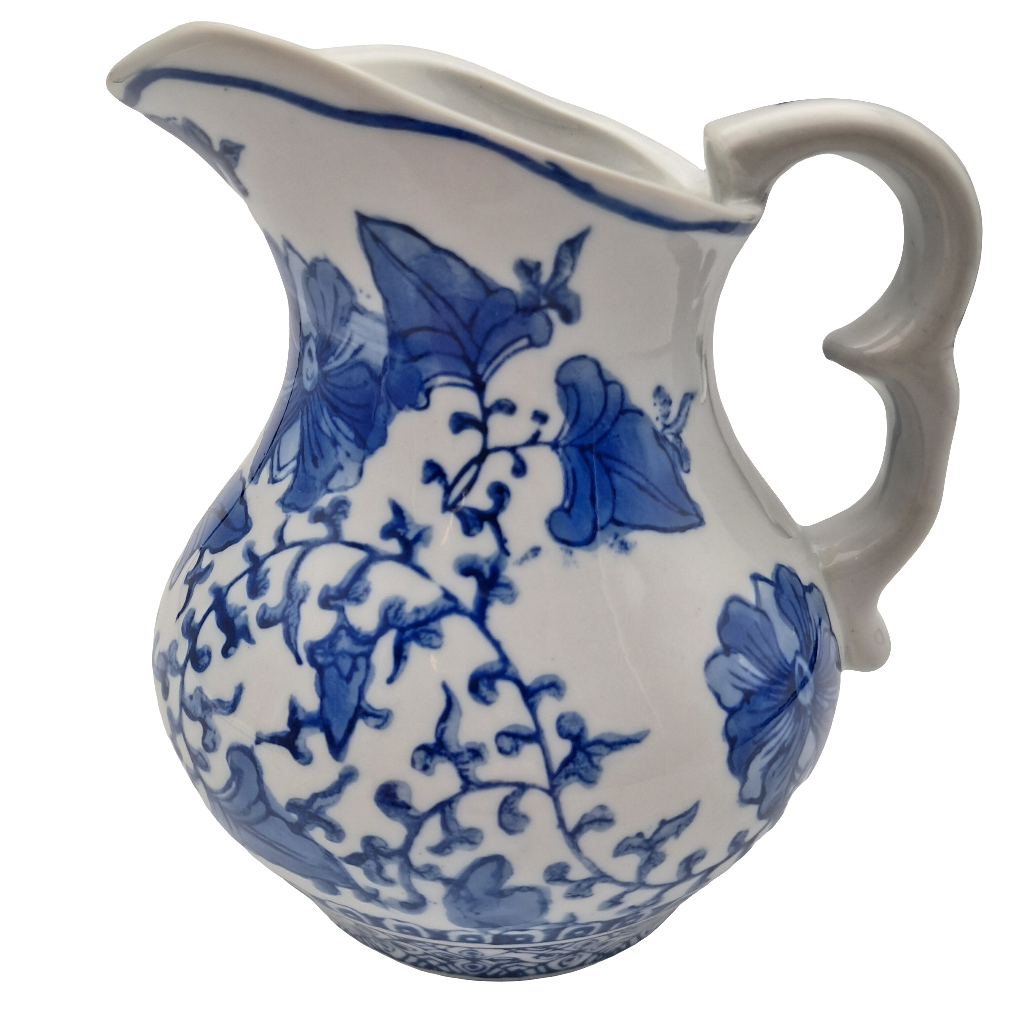 Vintage Blue and White Large Milk Jug / Small Pitcher