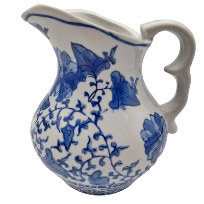 Vintage Blue and White Large Milk Jug / Small Pitcher