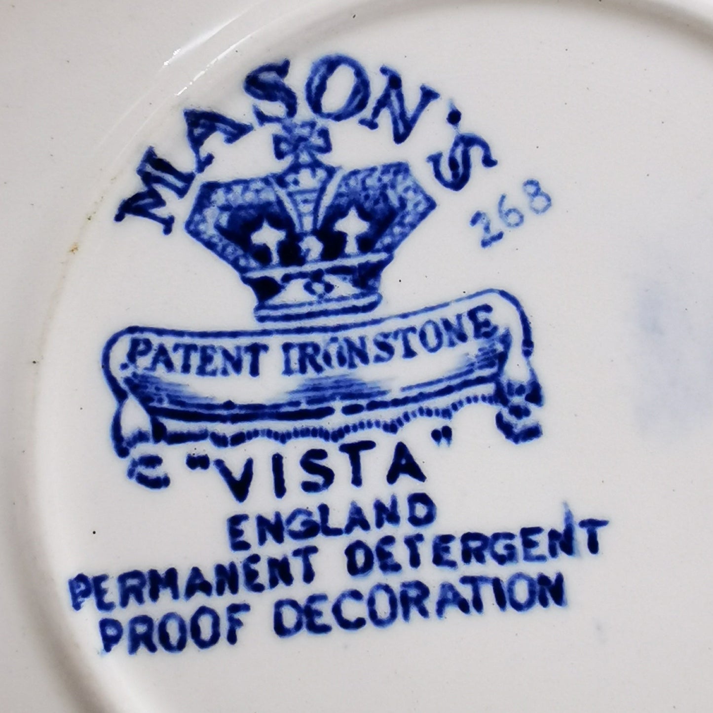 Vintage Masons Ironstone Blue & White Vista China 6.5-inch Side Plate