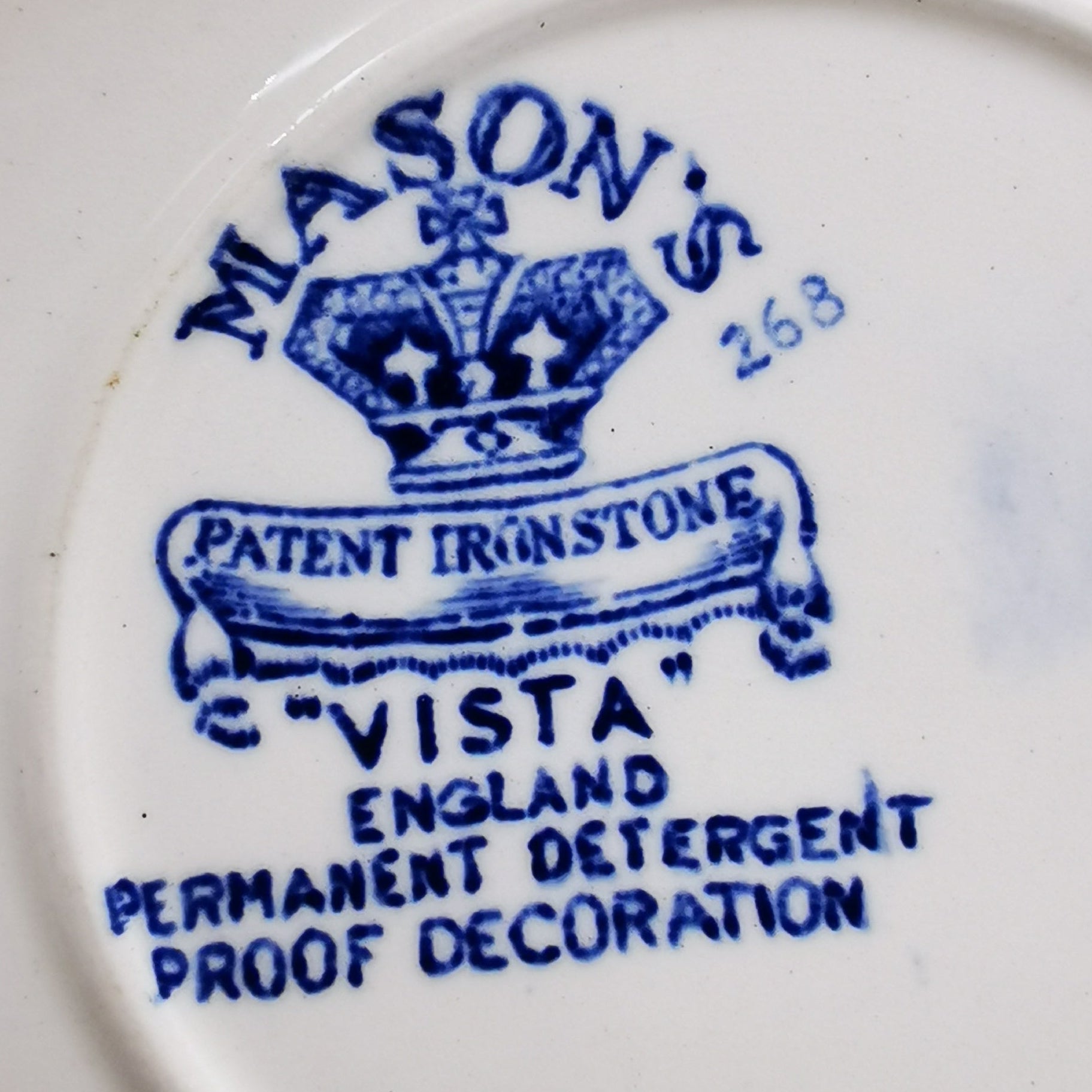 Vintage Masons Ironstone Blue & White Vista China 6.5-inch Side Plate
