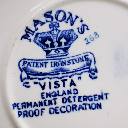 Vintage Masons Ironstone Blue & White Vista China 6.5-inch Side Plate