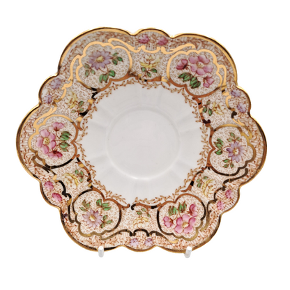 Vintage Salisbury very Rare Decorative Floral and Gilt China Saucer
