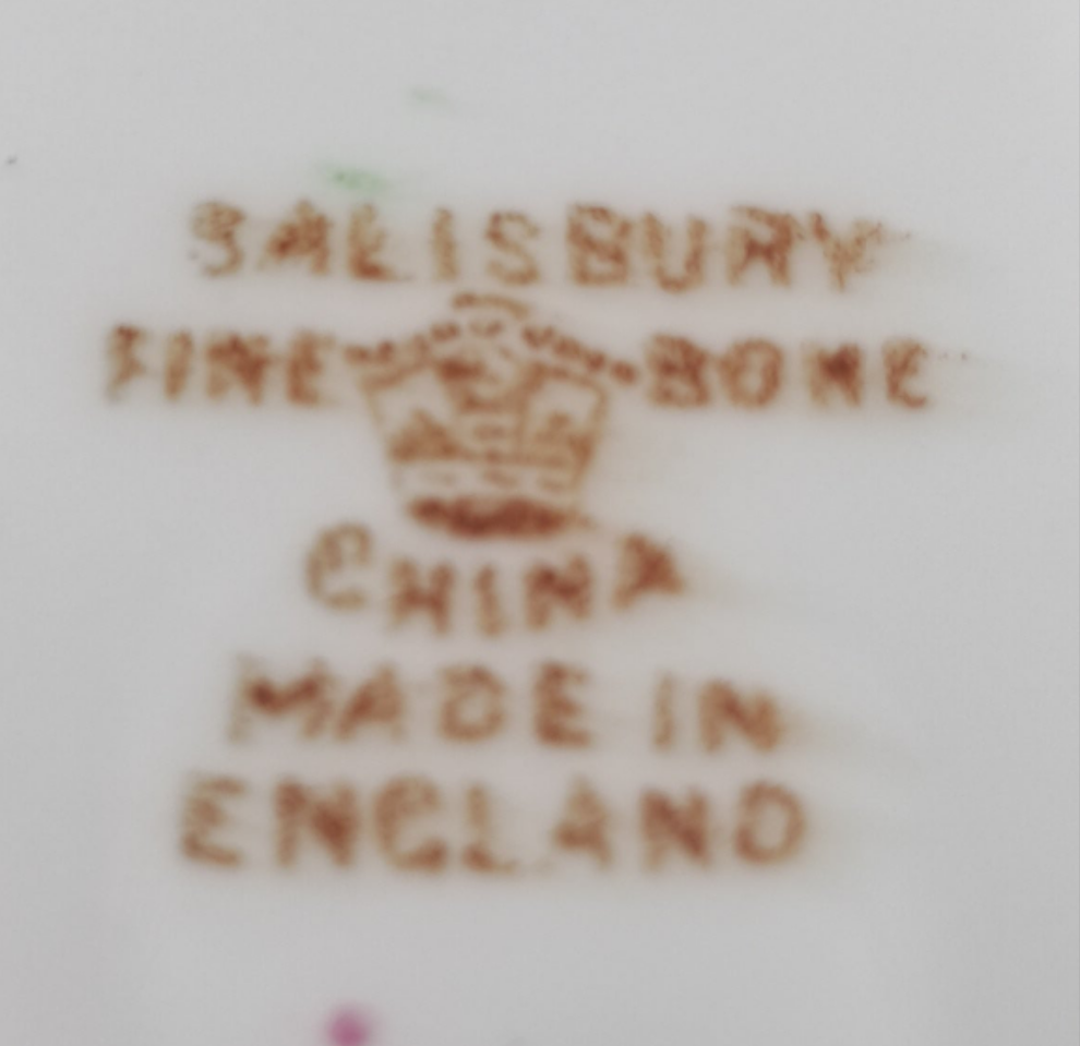 Vintage Salisbury very Rare decorative floral and gilt China Side Plate stamp