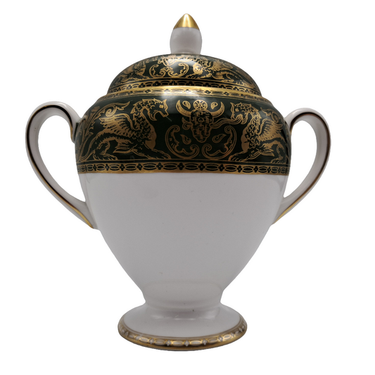 Wedgwood China Florentine Green W4170 Lidded Sugar Pot