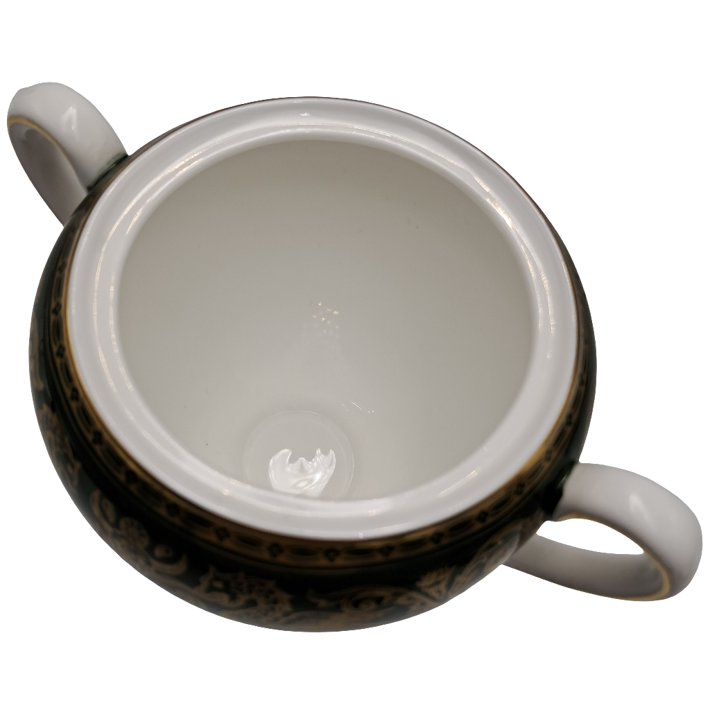 Inner view  Wedgwood China Florentine Green W4170 Lidded Sugar Pot