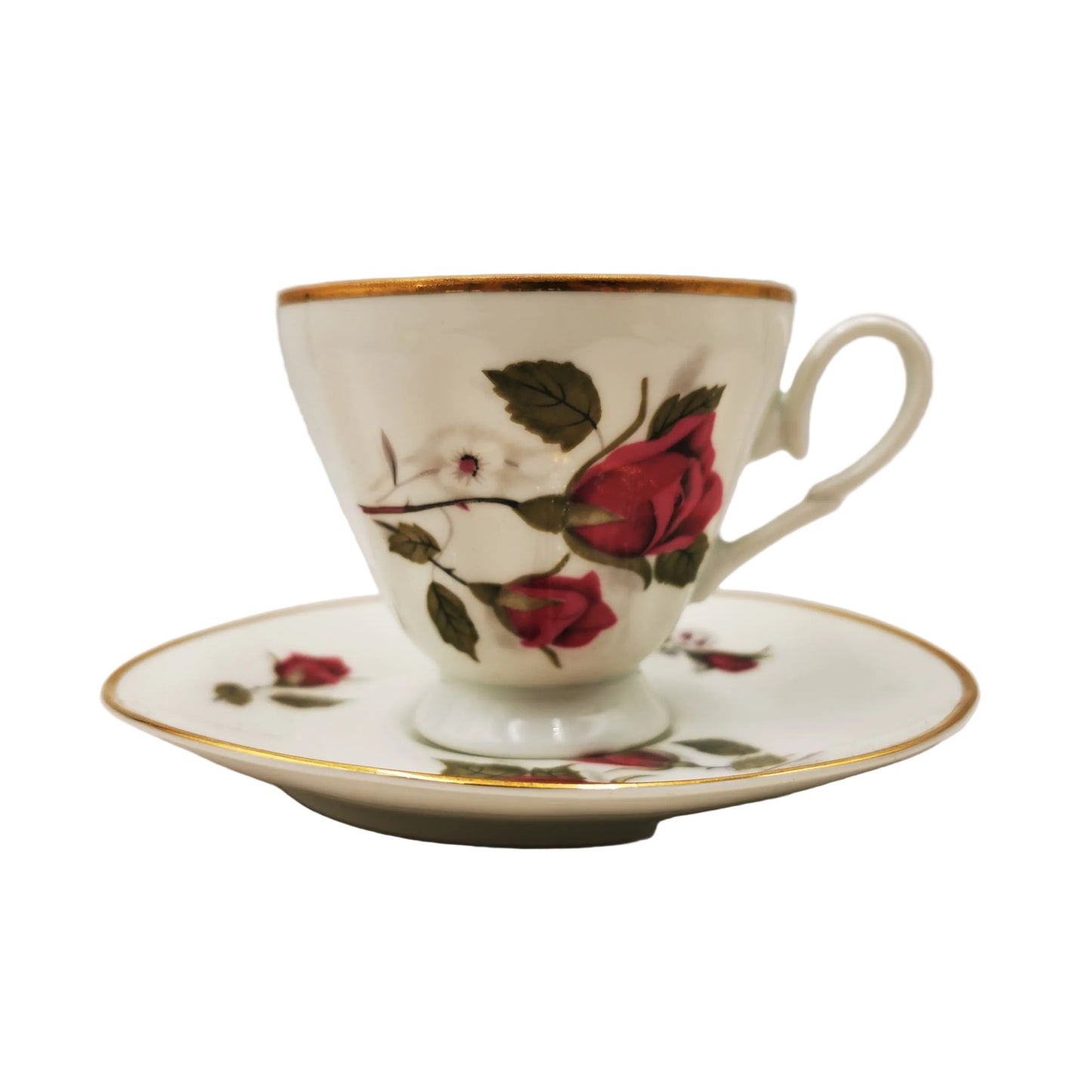 Walbrzych-Floral-Rose-China-Teacup-and-Saucer
