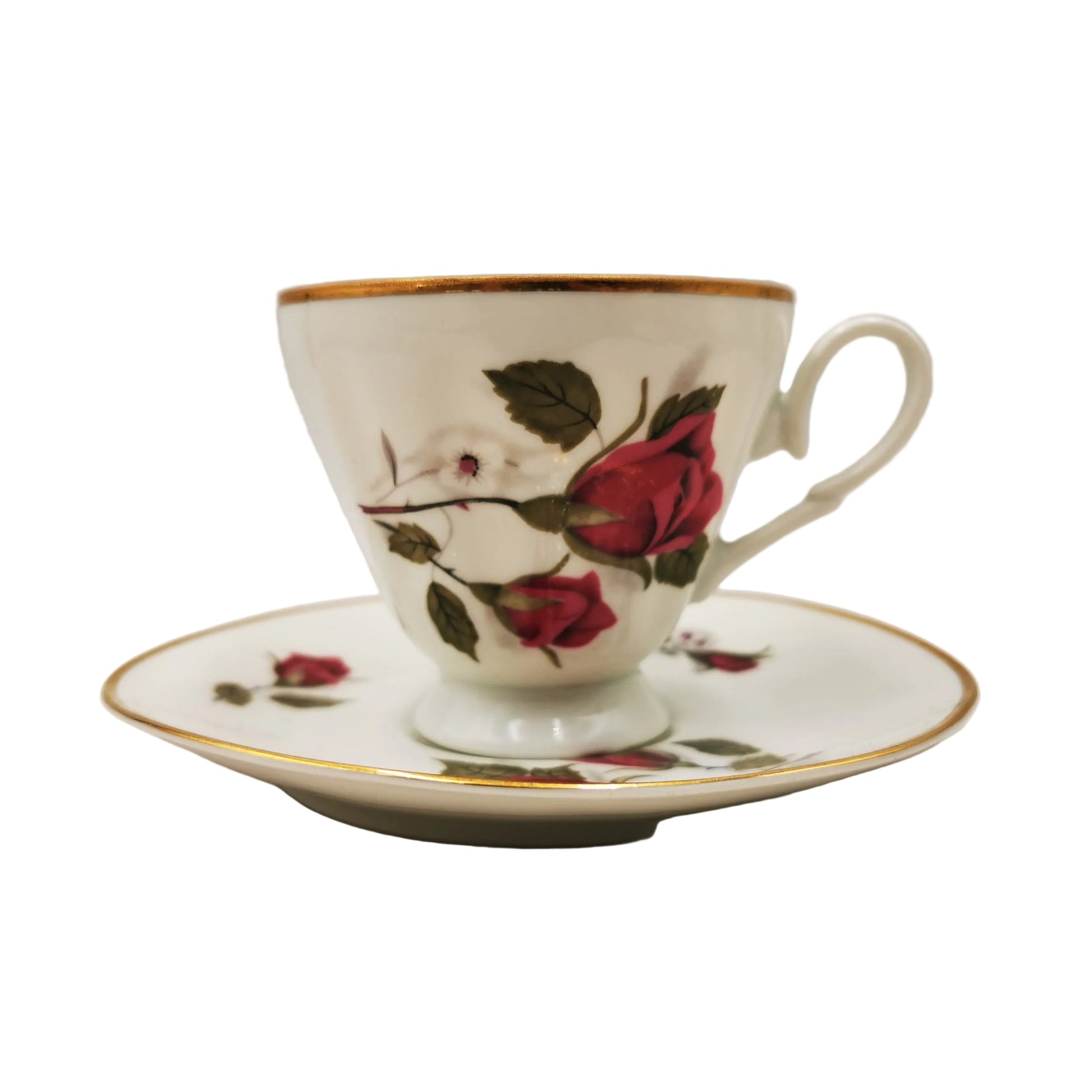 Walbrzych-Floral-Rose-China-Teacup-and-Saucer