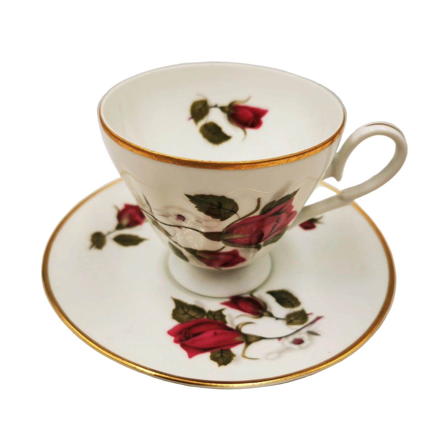 Walbrzych-Floral-Rose-China-Teacup-and-Saucer