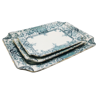 Wallis Gimson & Co Alexandria Antique Blue and White China Platter Set 1885