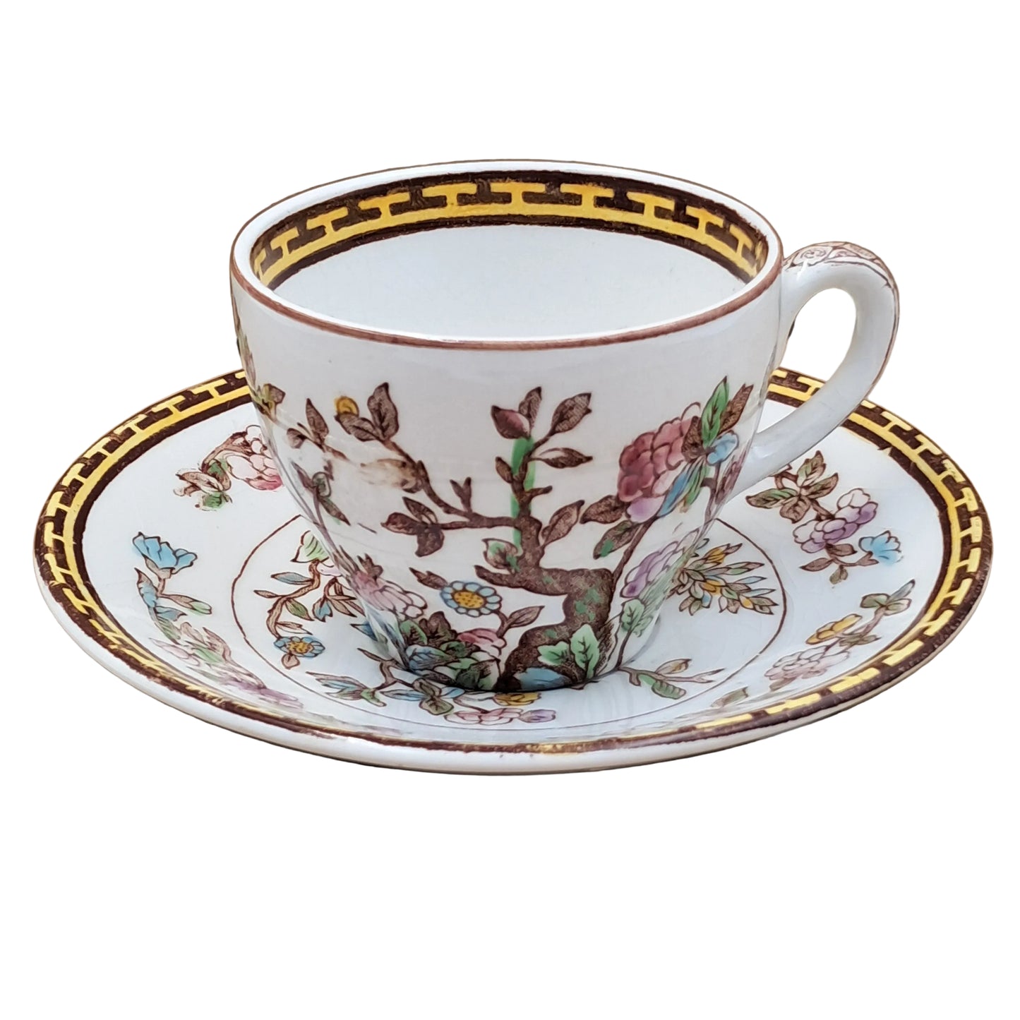 Washington-Pottery-Indian-Tree-China-Demitasse-Coffee-Cup-&-Saucer