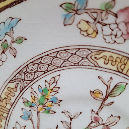 Washington-Pottery-Indian-Tree-Plate-Trio-Crazing