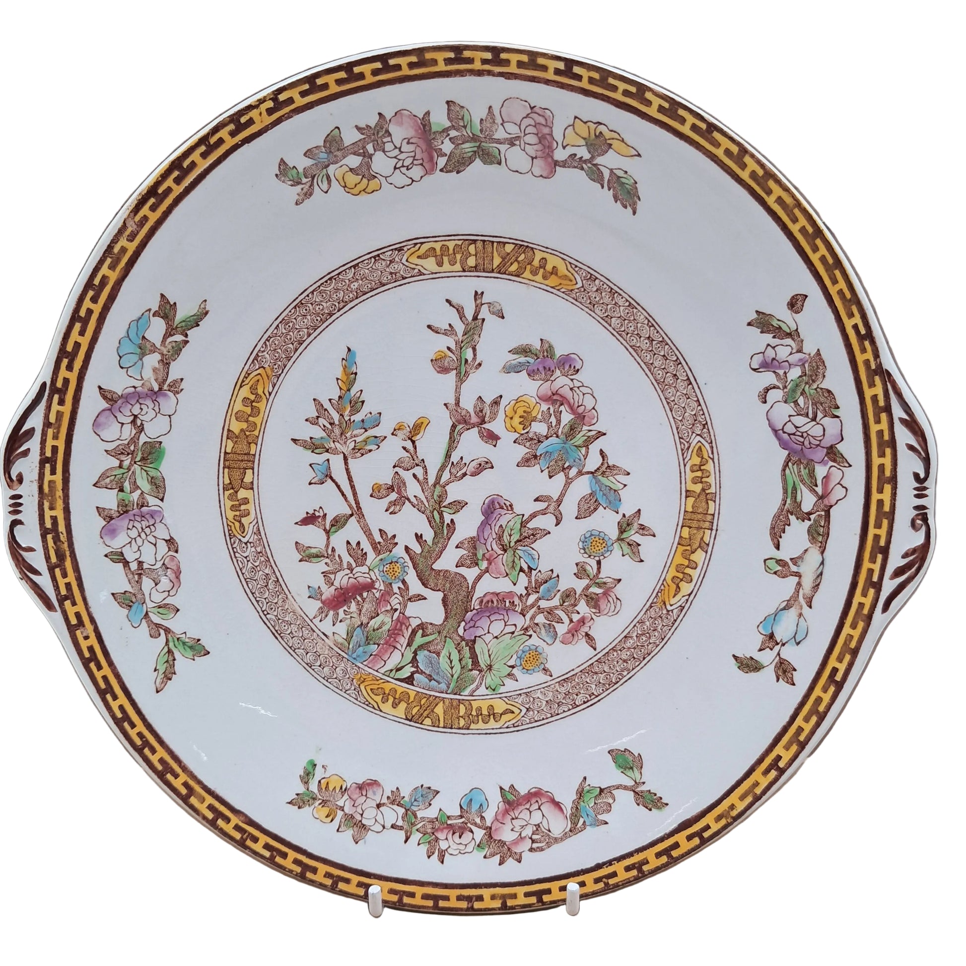 Washington-Pottery-Indian-Tree-Serving-Plate-with-Handles