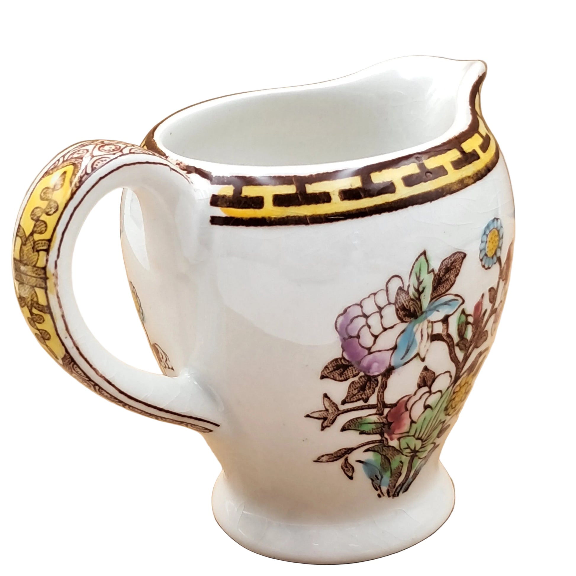 Washington-Pottery-Indian-Tree-China-Small-Milk-Jug-Handle-Pattern