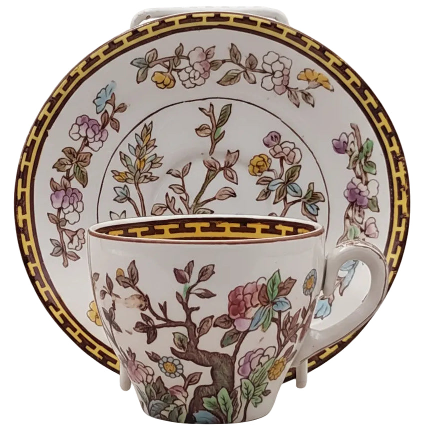Washington-Pottery-Indian-Tree-Demitasse-Coffee-Cup-&-Saucer