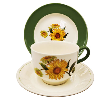 Wedgwood-China-Sunflower-Teacup-Saucer-and-Side-Plate-Trio-1964