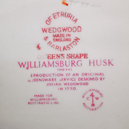 Wedgwood-China-Williamsburg-Husk-Queens-Shape-10-inch-Oval-Serving-Bowl