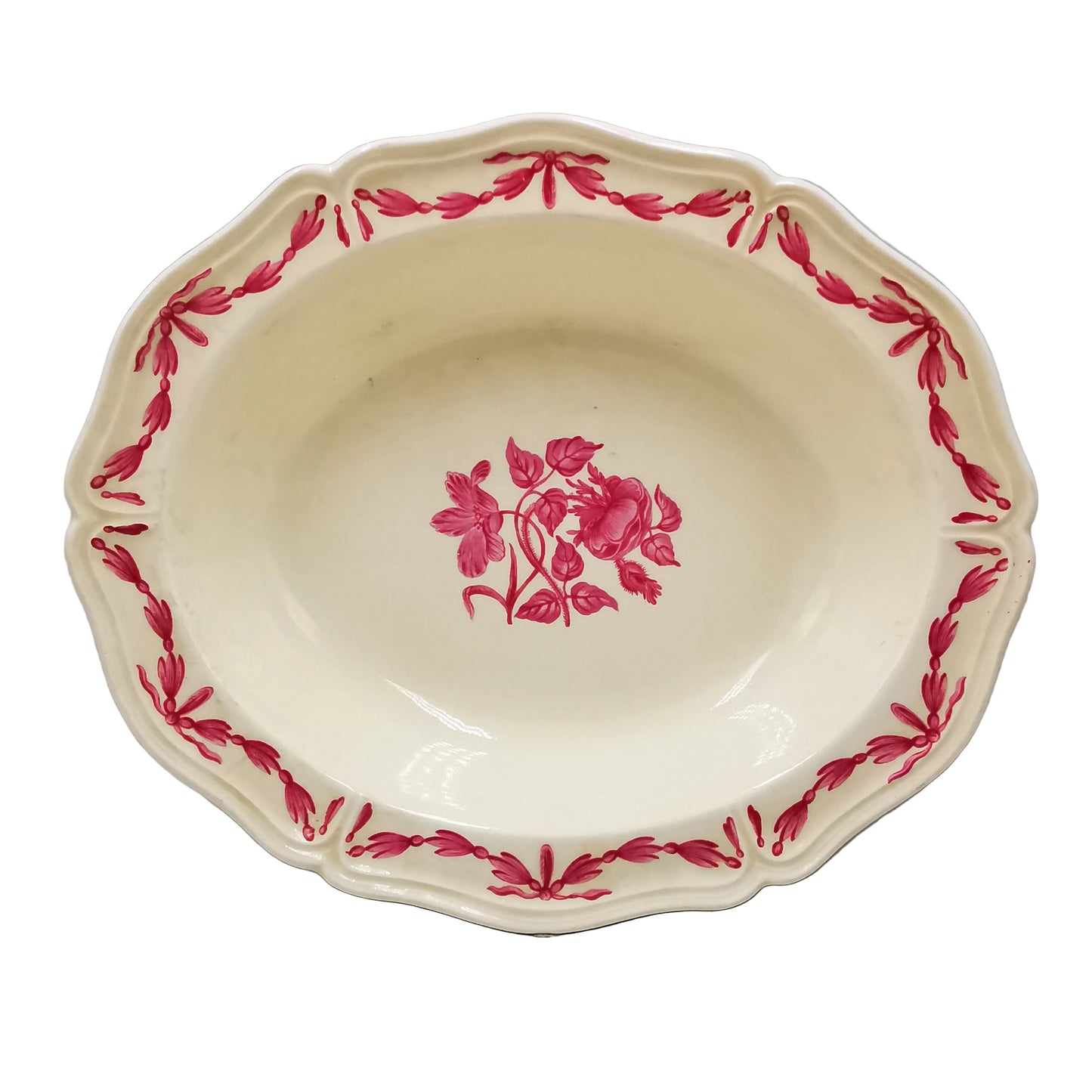 Wedgwood China Williamsburg Husk Queens Shape 10-inch Oval Serving Bowl