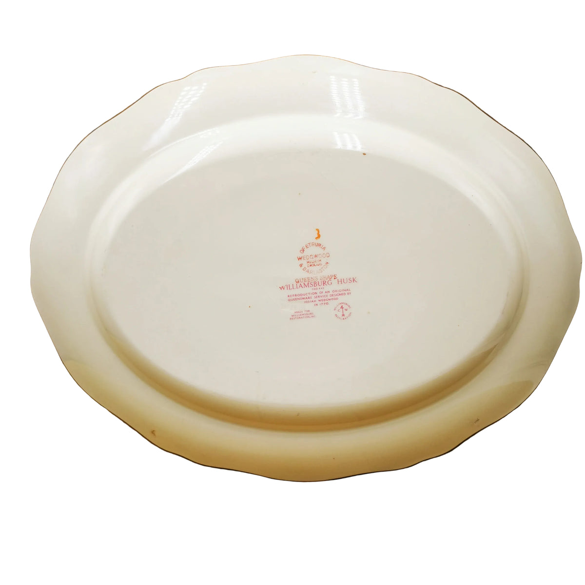 Wedgwood-China-Williamsburg-Husk-Queens-Shape-13.5-inch-Platter-(Stained)