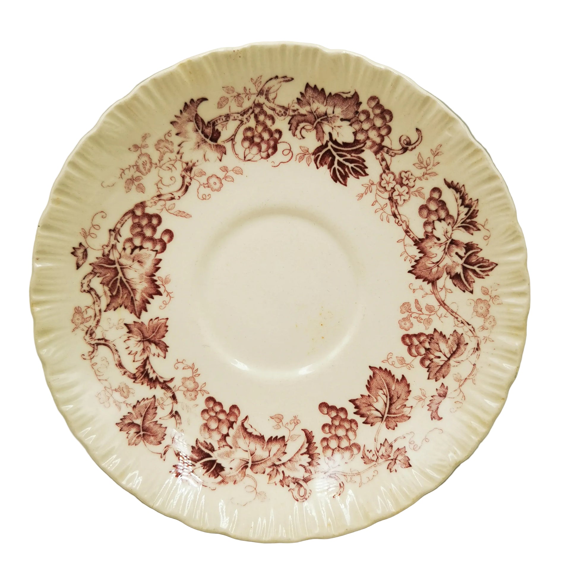 Wedgwood Old Vine Mulberry Purple and White China Saucer