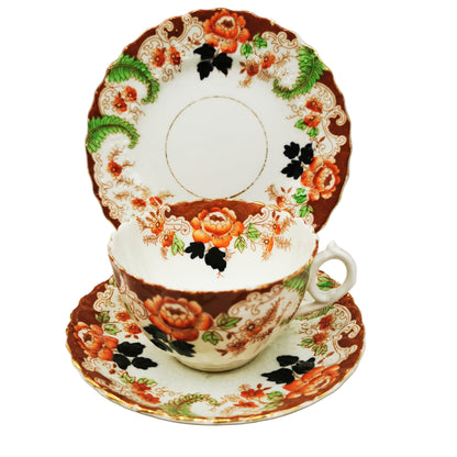 J H Cope & Co Wellington China Imari 1202 Teacup Saucer and Side Plate Trio