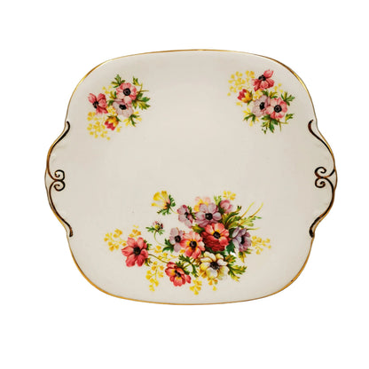 Windsor Bone China Anemone Bouquet Cake Plate
