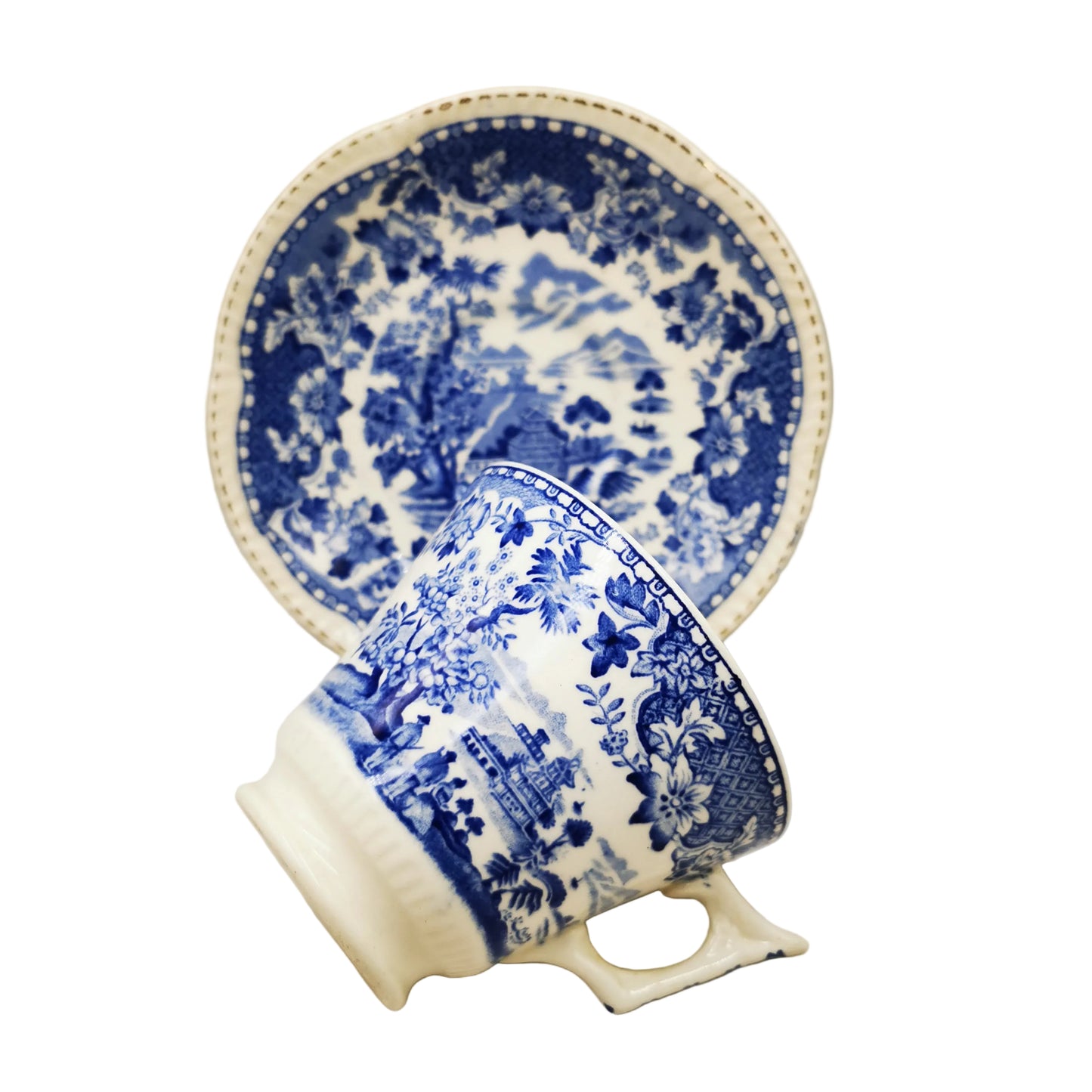 Wood-&-Sons-Seaforth-Blue-and-White-China-Breakfast-Cup-and-Saucer