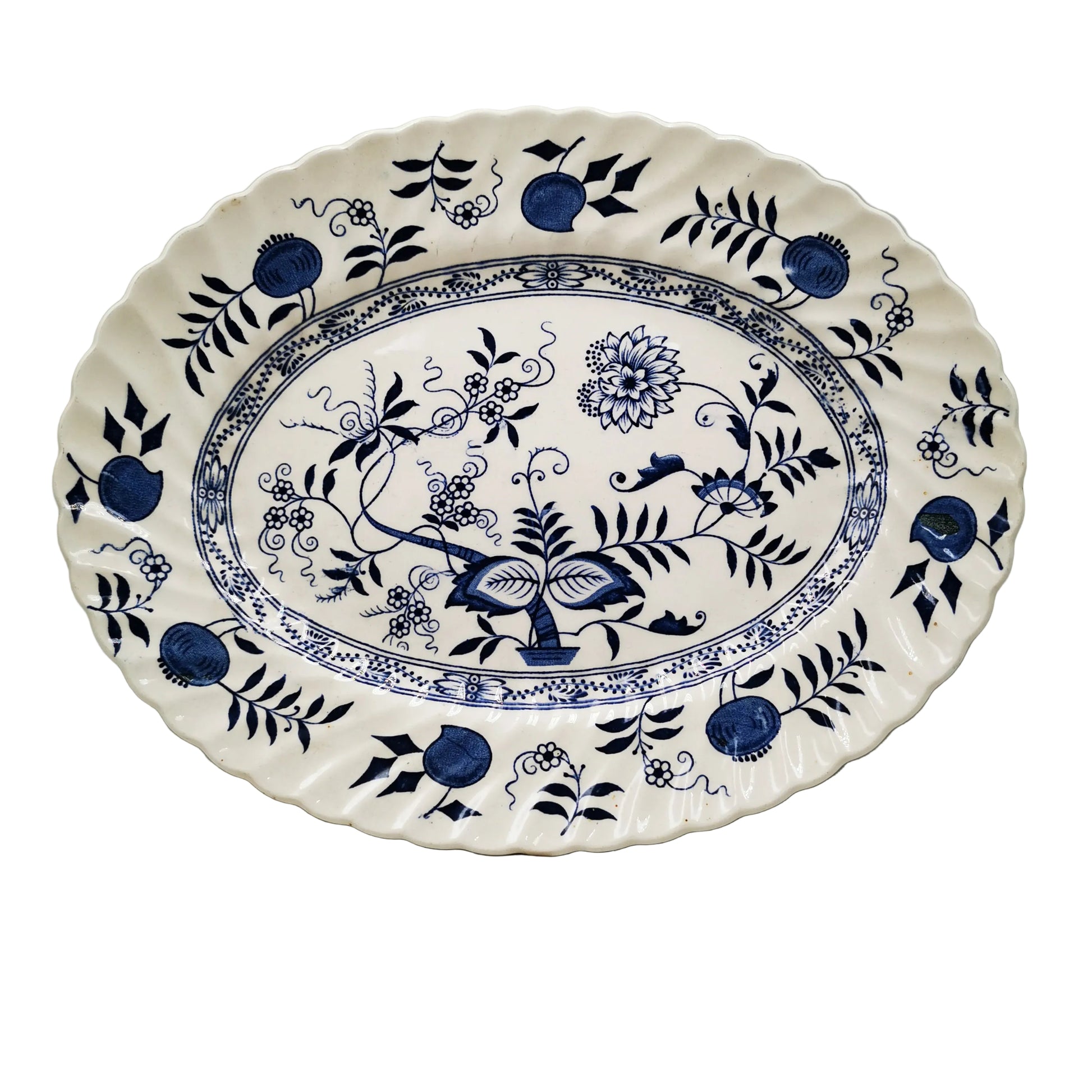 Wood and Sons Old Vienna Blue and White Ironstone China Platter