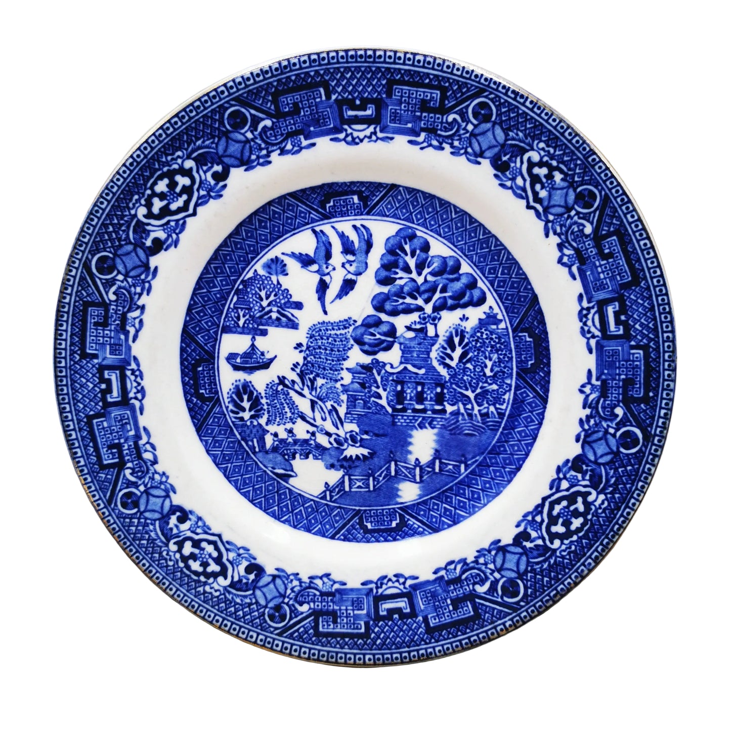 Wood and Sons Seaforth  Blue and White China Willow Side Plate 1937